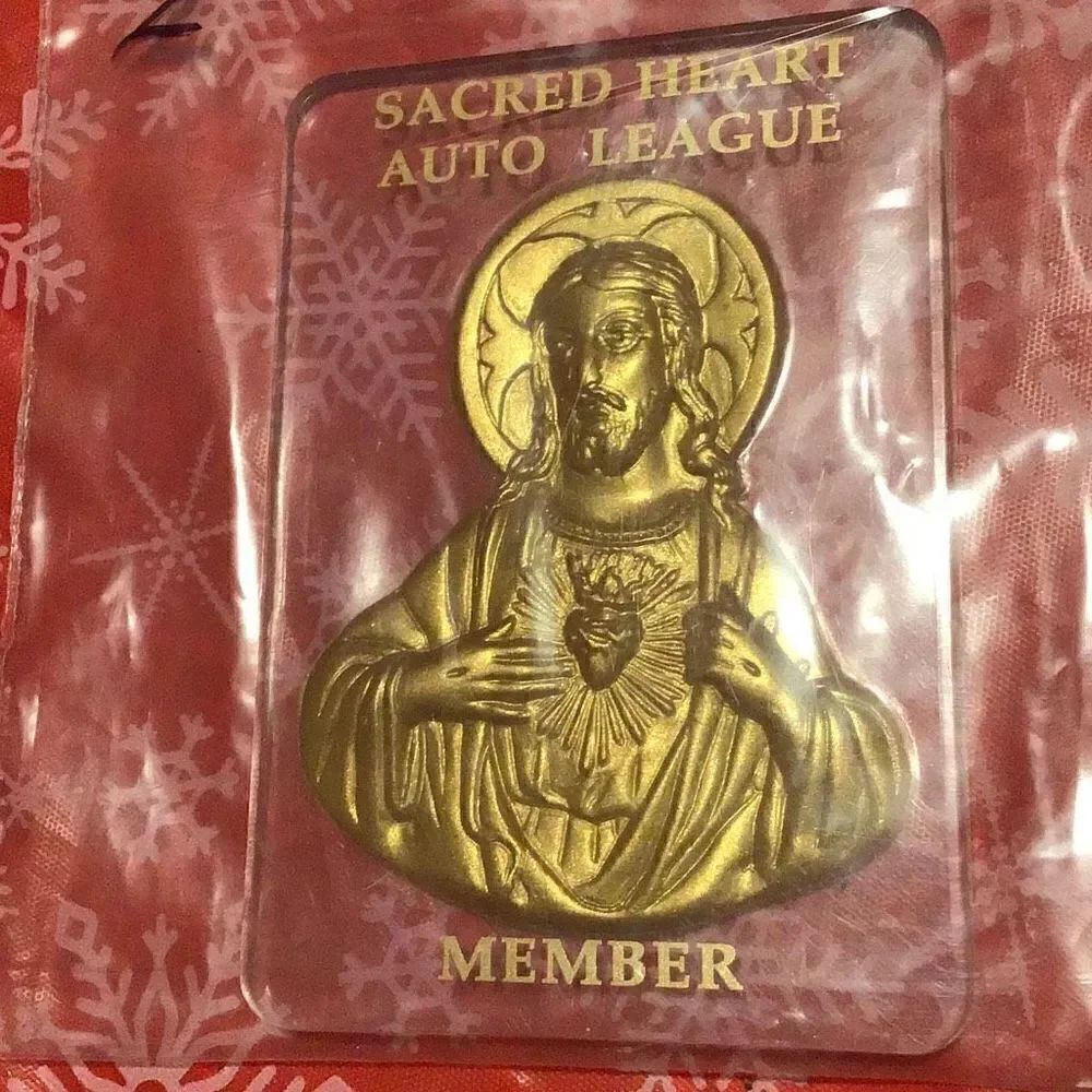 Sacred Heart auto league member placard